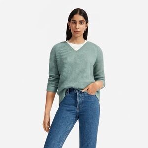 Everlane Women's V-Neck Sweater in Sage Green